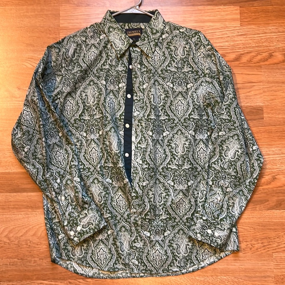 Cremieux button down - Paisley - Green - XL